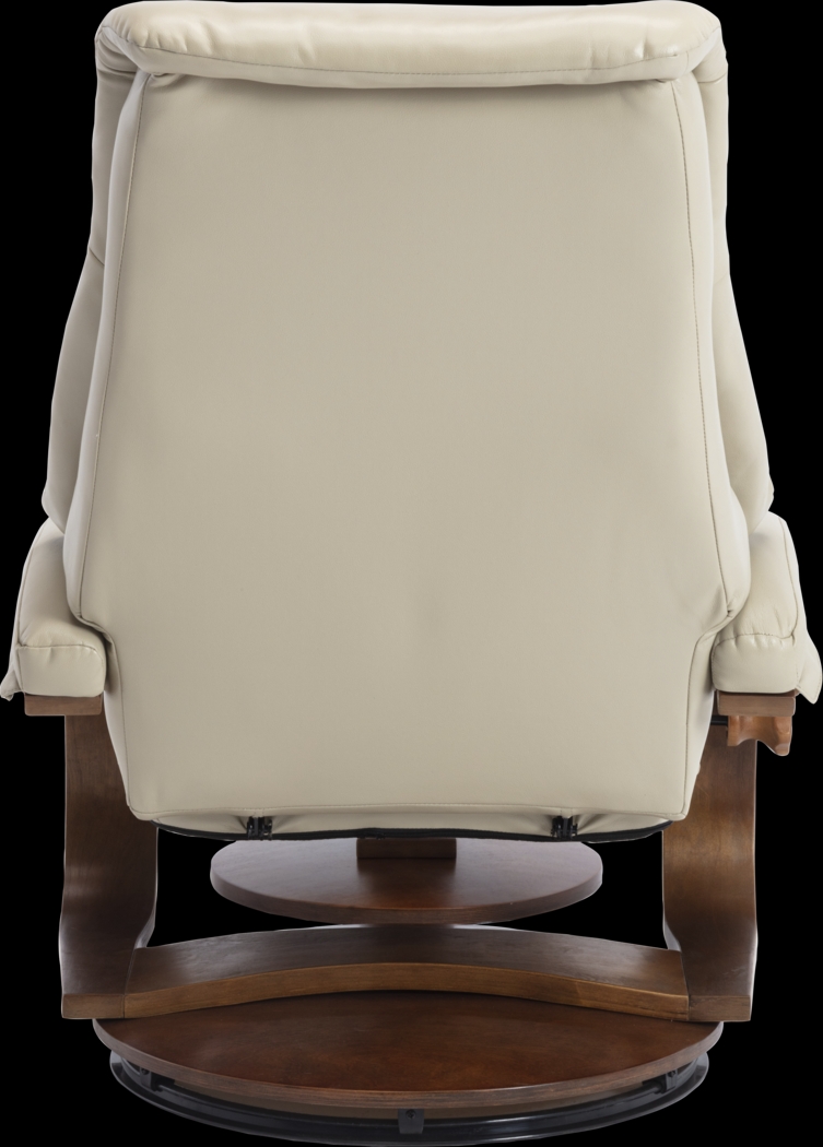 Roband Beige Recliner and Ottoman - Thumbnail - Image 6