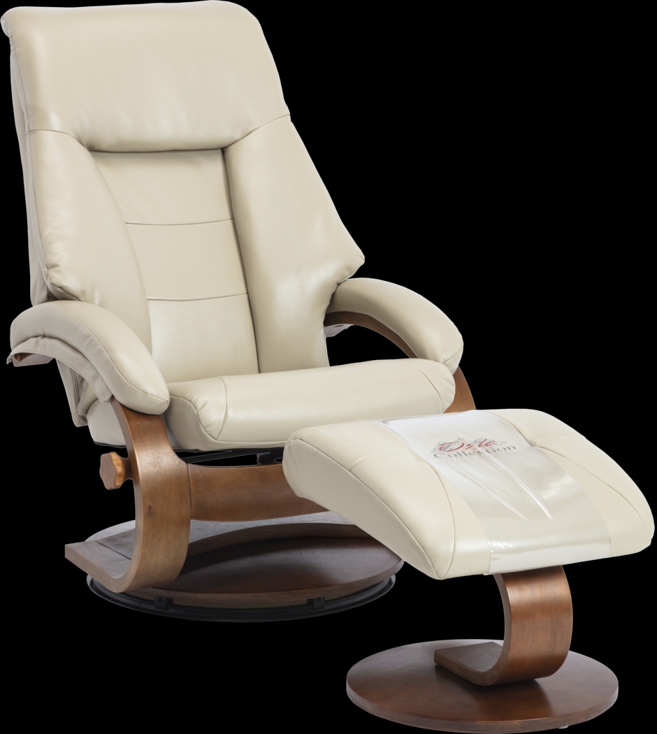 Roband Beige Recliner and Ottoman - Thumbnail - Image 1