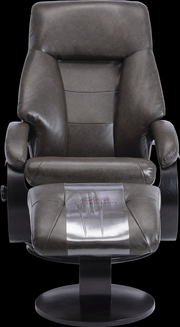 Roband Black Recliner and Ottoman - Thumbnail - Image 4