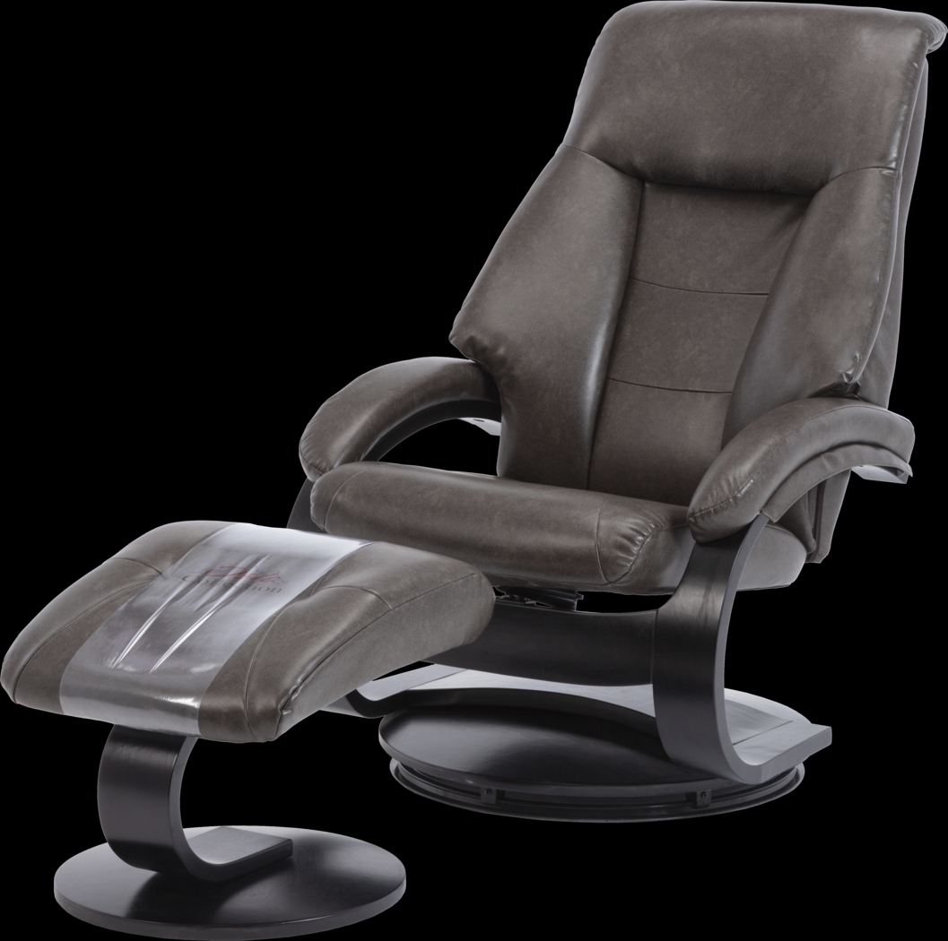 Roband Black Recliner and Ottoman - Thumbnail - Image 5