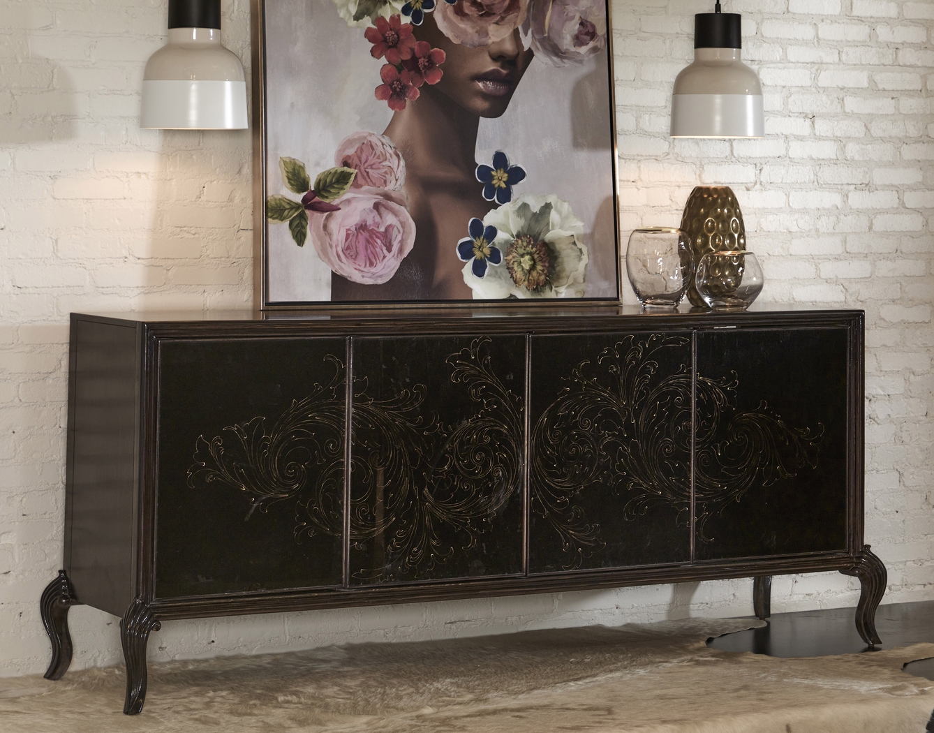 Robeline Black Credenza - Thumbnail - Image 2
