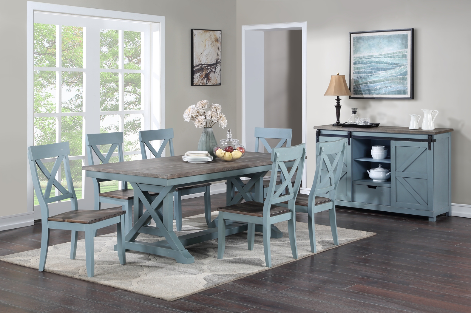 Robinette Blue Dining Table - Thumbnail - Image 6