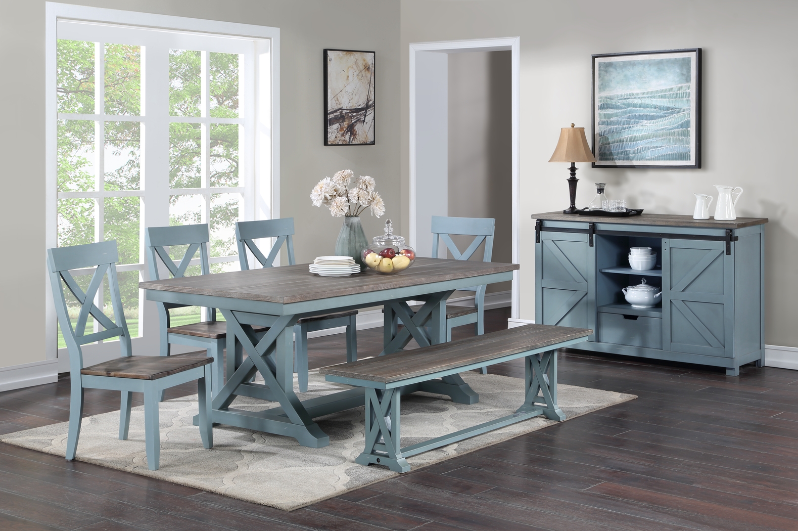 Robinette Blue Dining Table - Thumbnail - Image 7