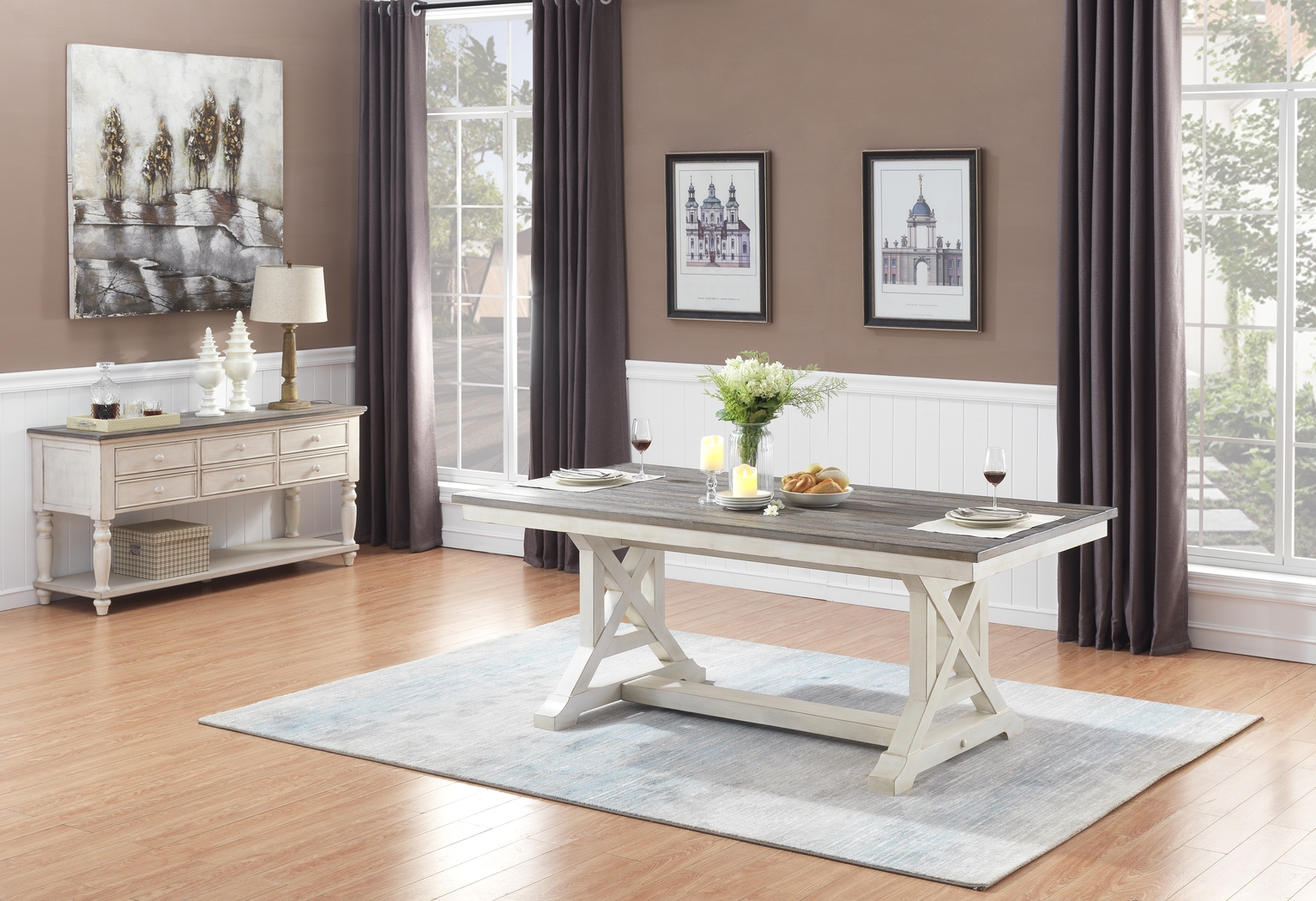 Robinette Cream Dining Table - Thumbnail - Image 2