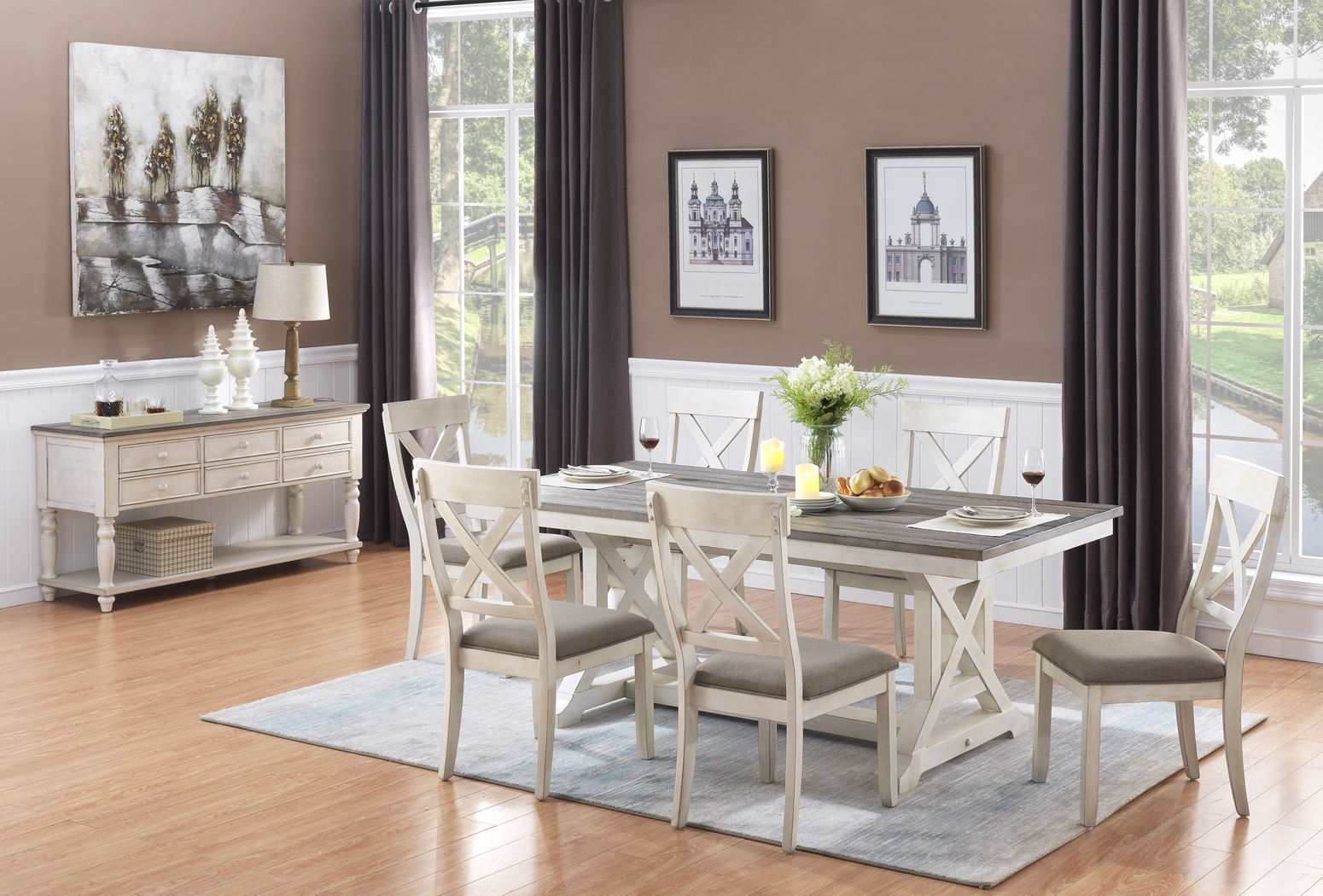 Robinette Cream Dining Table - Thumbnail - Image 5
