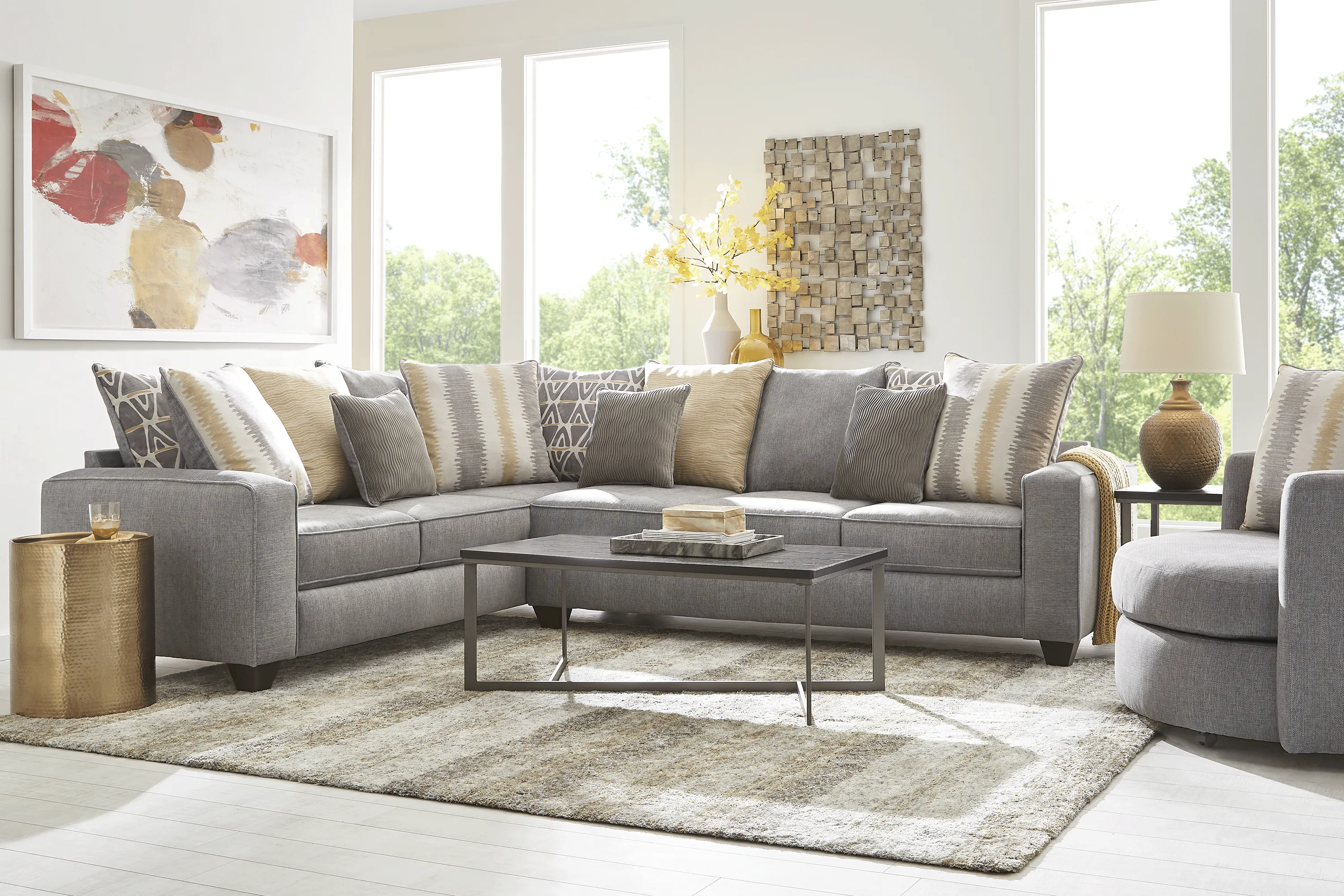 Robson Street Dark Gray 6 Pc Sectional Living Room - Thumbnail - Image 1