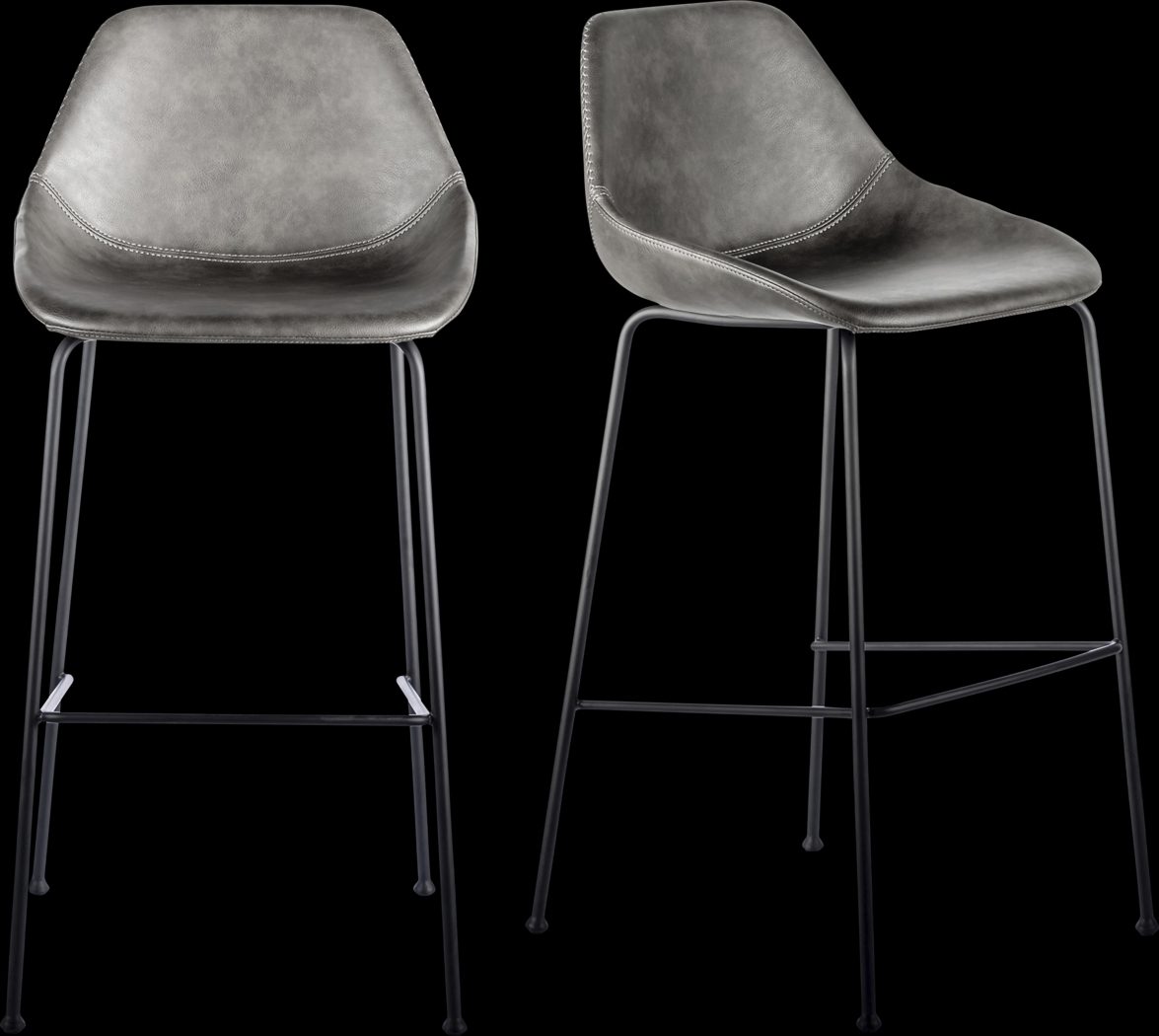 Rockcress Dark Gray Barstool, Set of 2 - Thumbnail - Image 1