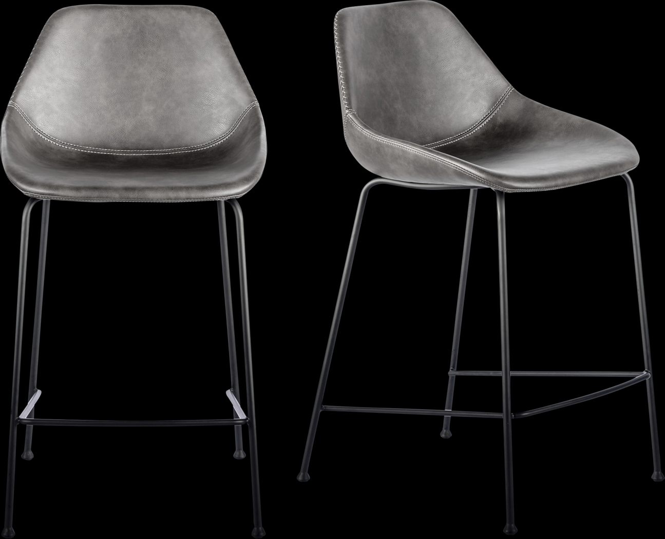 Rockcress Dark Gray Counter Stool, Set of 2 - Thumbnail - Image 1