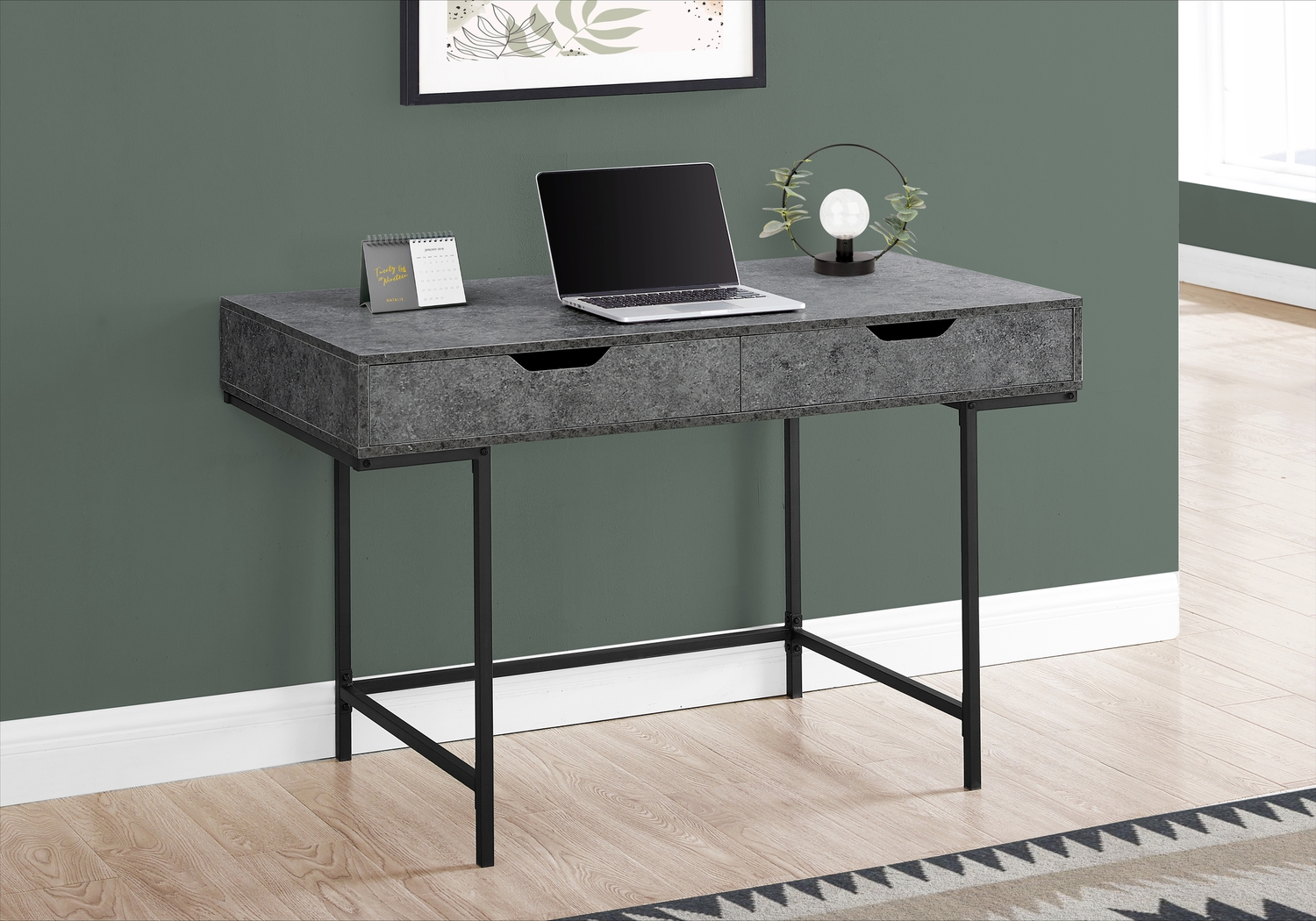 Rockmart Dark Gray Desk - Thumbnail - Image 2