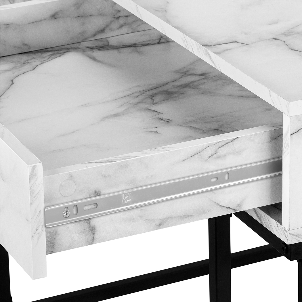 Rockmart White Marble Desk - Thumbnail - Image 8