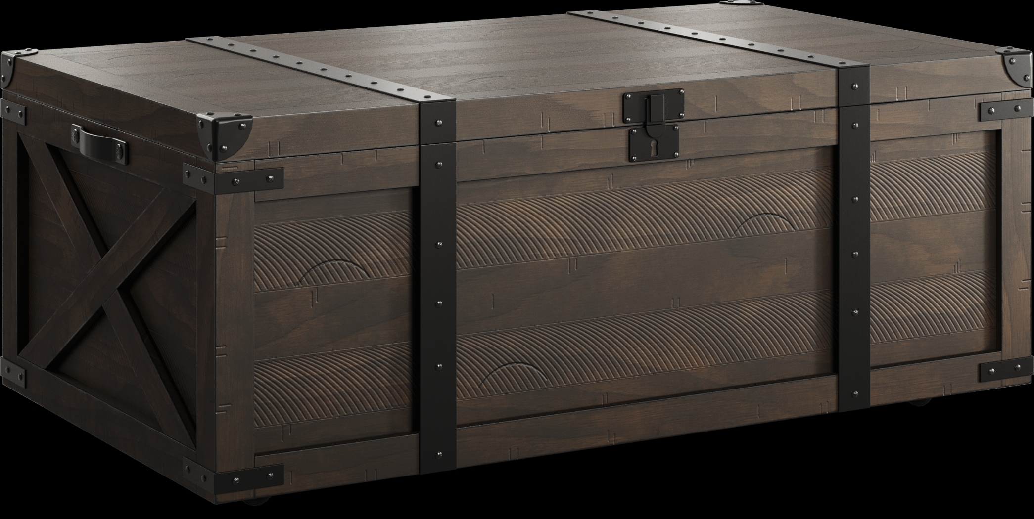 Rocky Creek Brown Storage Cocktail Table - Thumbnail - Image 1