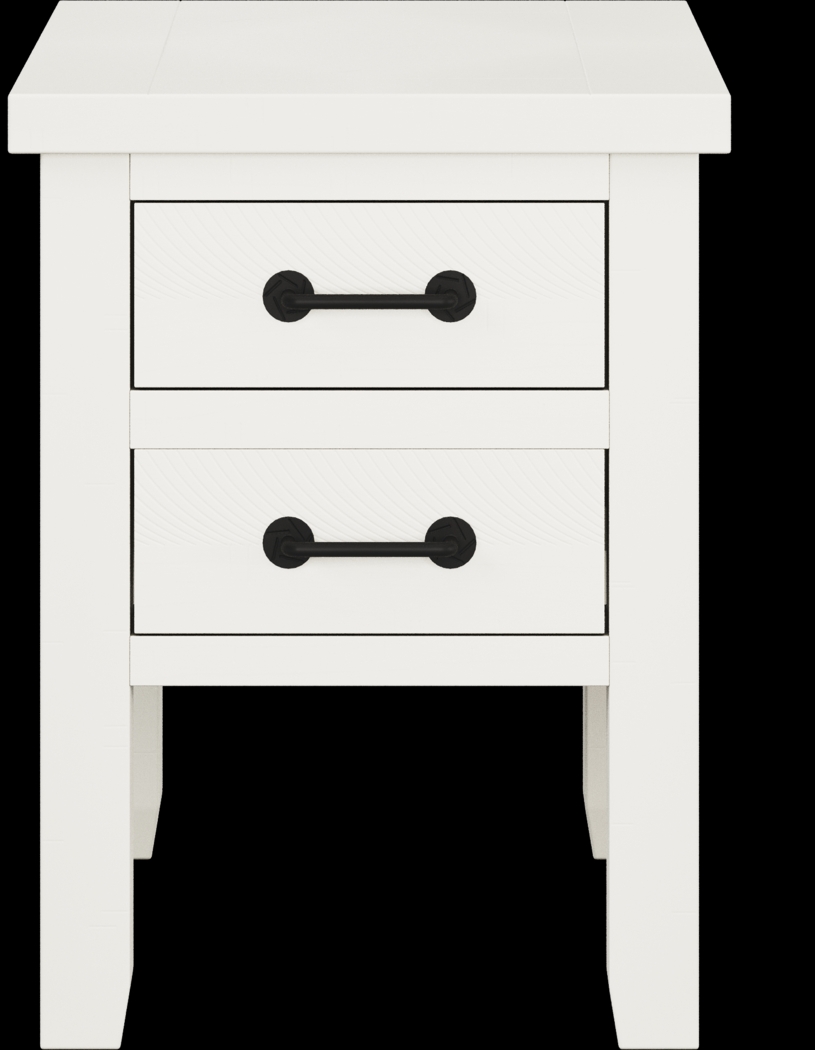 Rocky Creek White Chairside Table - Thumbnail - Image 2