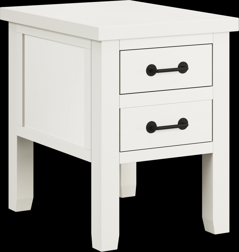Rocky Creek White Chairside Table - Thumbnail - Image 1