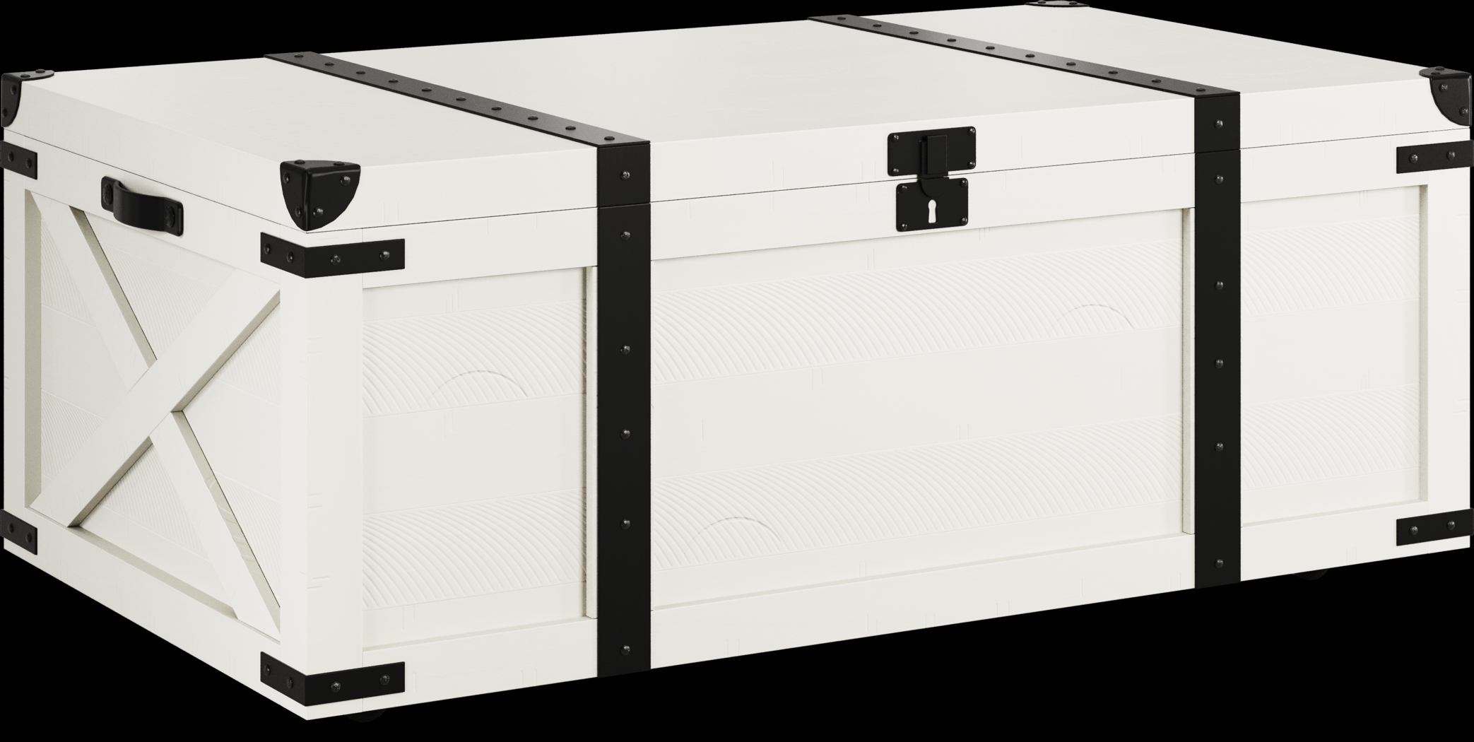 Rocky Creek White Storage Cocktail Table - Thumbnail - Image 1