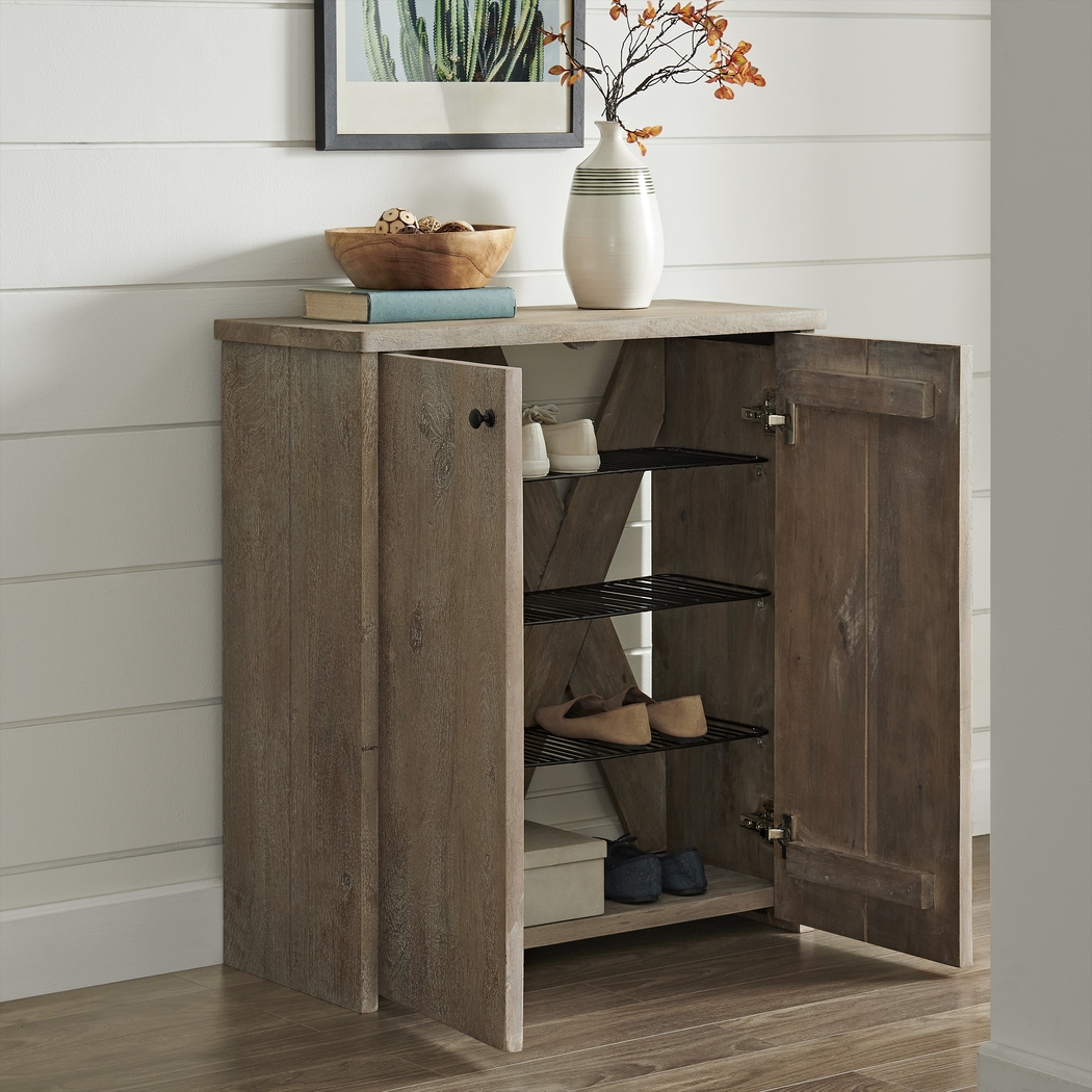 Roderock Brown Accent Shoe Storage Cabinet - Thumbnail - Image 3