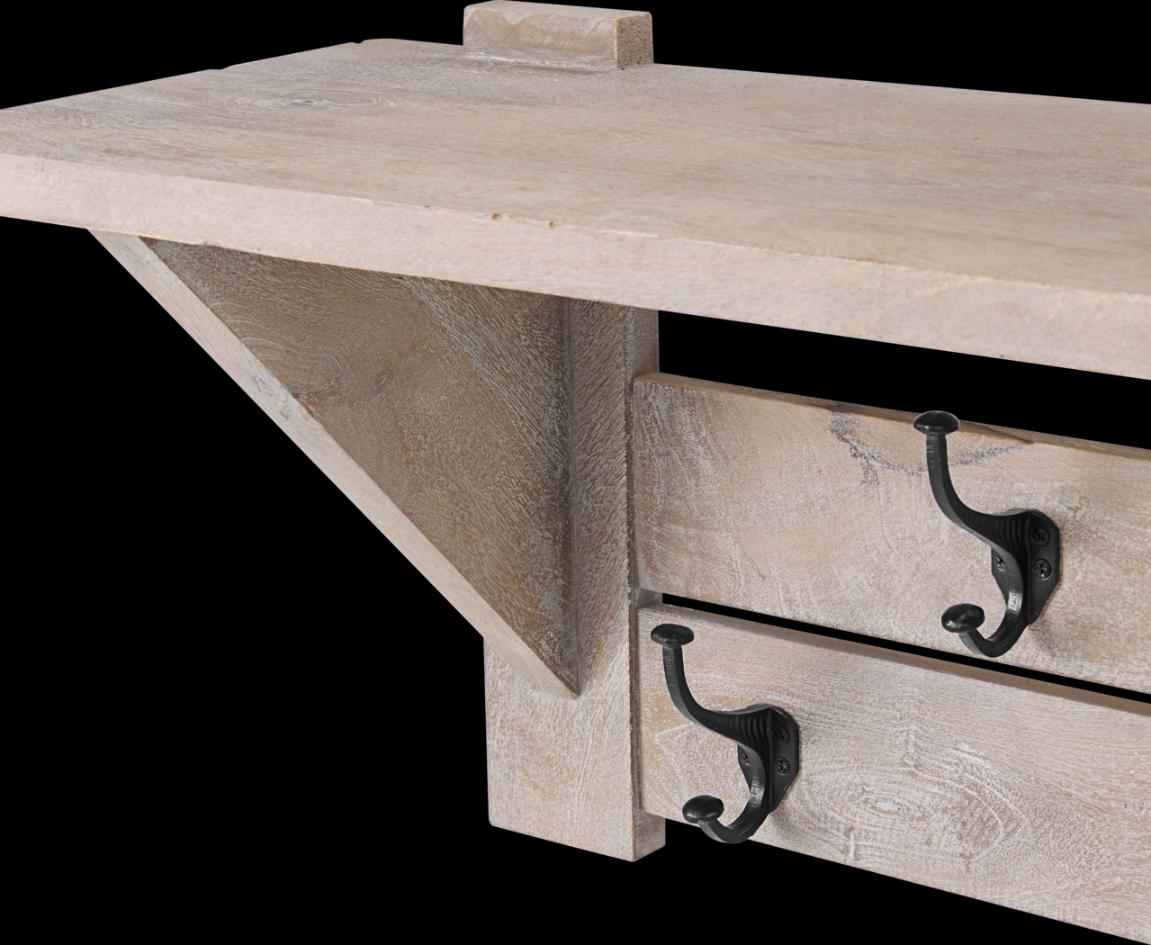 Roderock Brown Coat Hook with Shelf - Thumbnail - Image 3