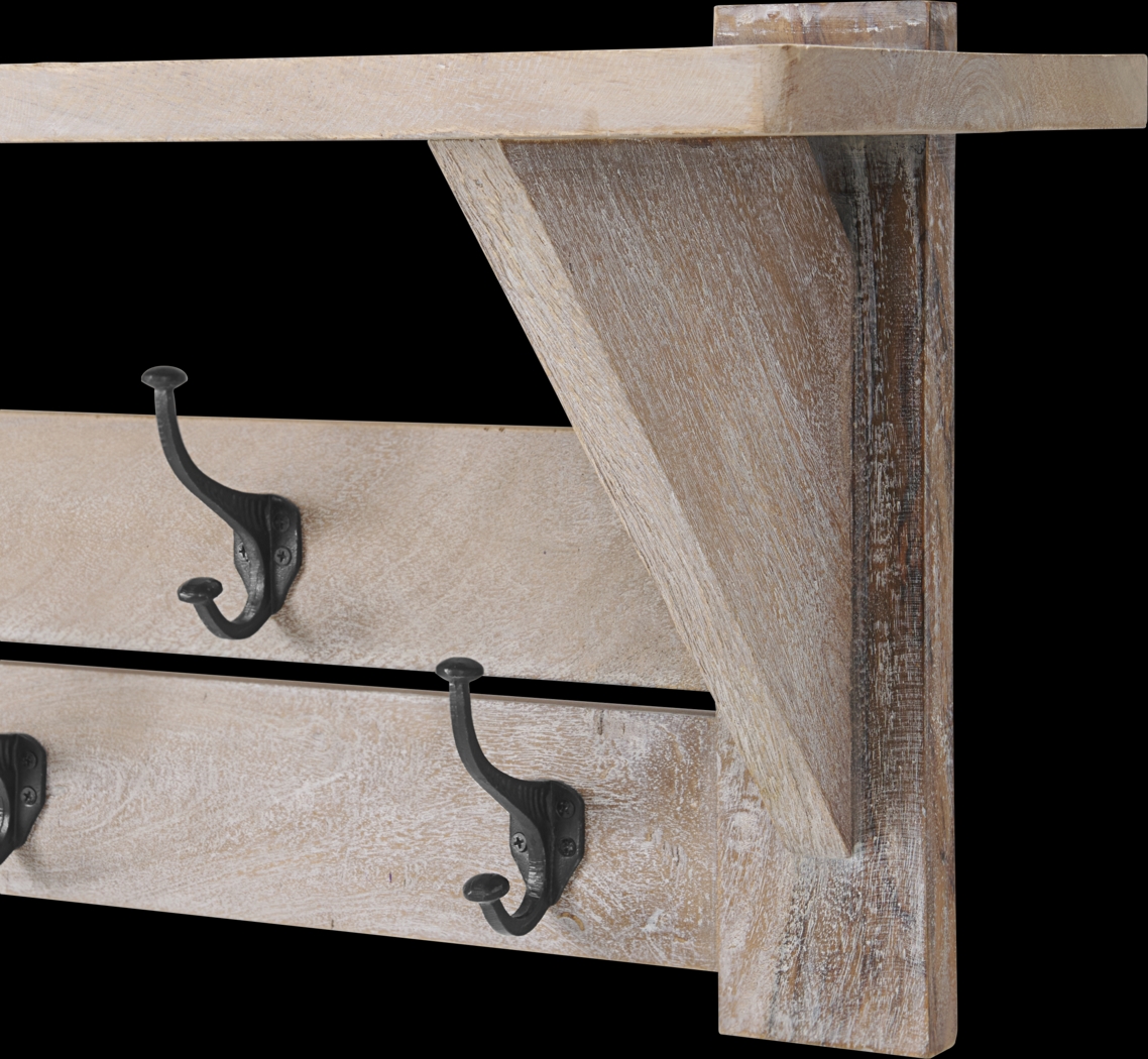 Roderock Brown Coat Hook with Shelf - Thumbnail - Image 5