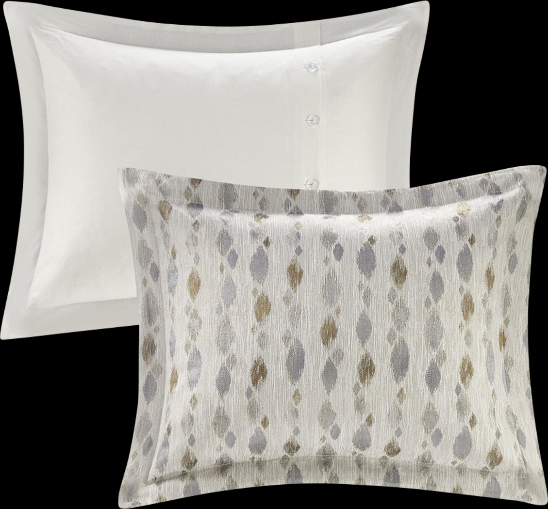 Roffignae Taupe 9 Pc King Comforter Set - Thumbnail - Image 5