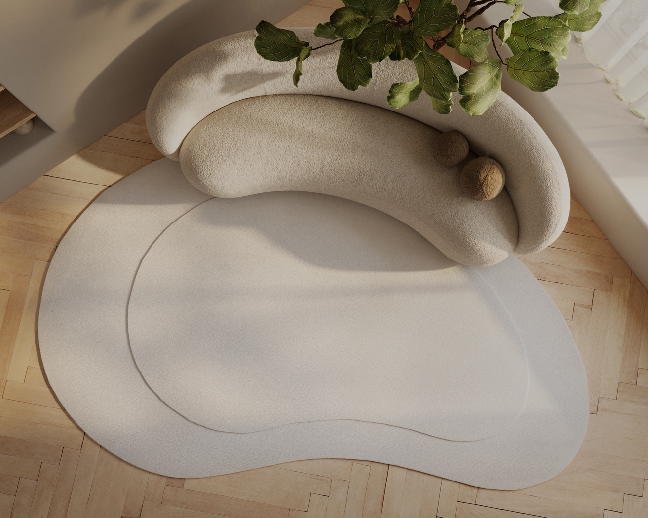 Roffinne Ivory 7'3 x 11' Oval Rug - Thumbnail - Image 2