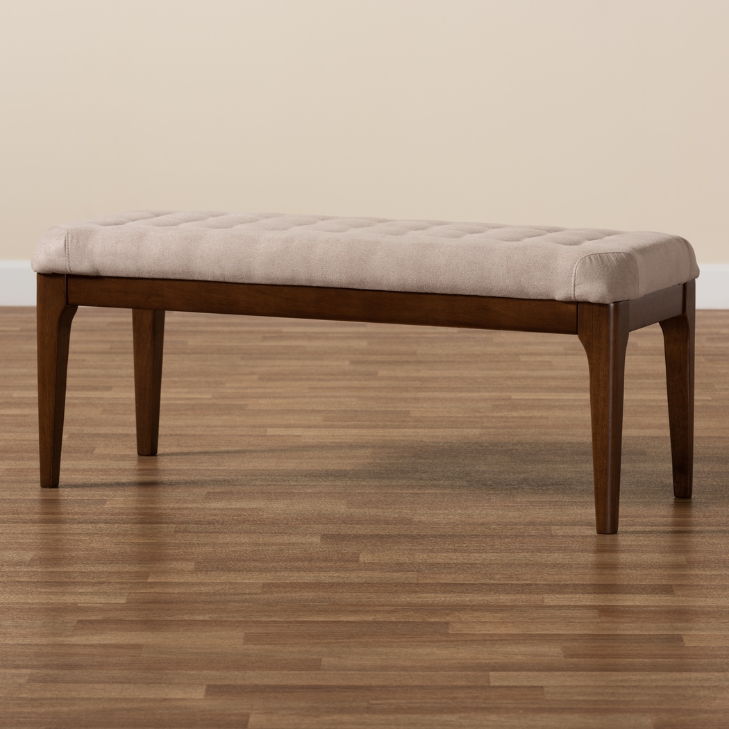 Rofini Beige Dining Bench - Thumbnail - Image 7