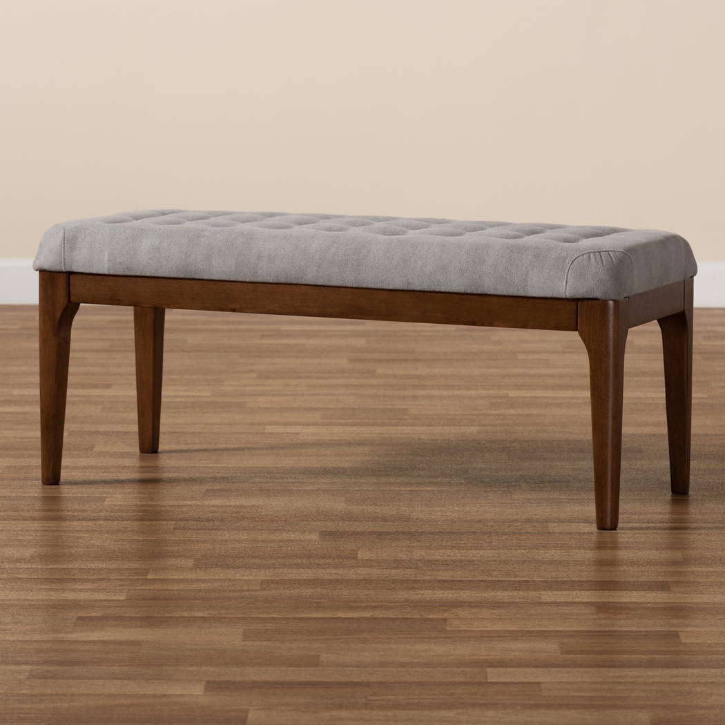 Rofini Gray Dining Bench - Thumbnail - Image 7