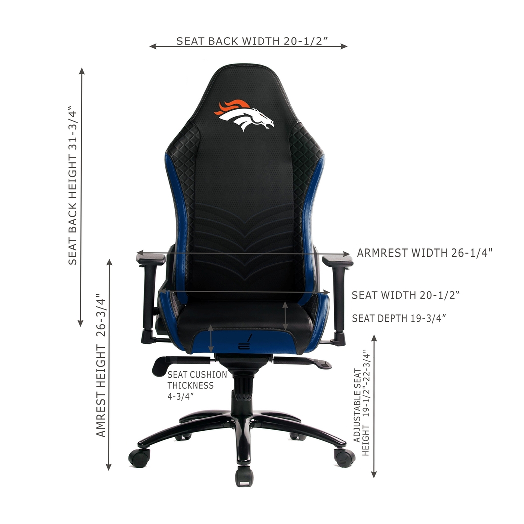 Roguelike NFL Denver Broncos Blue Gaming Chair - Thumbnail - Image 4
