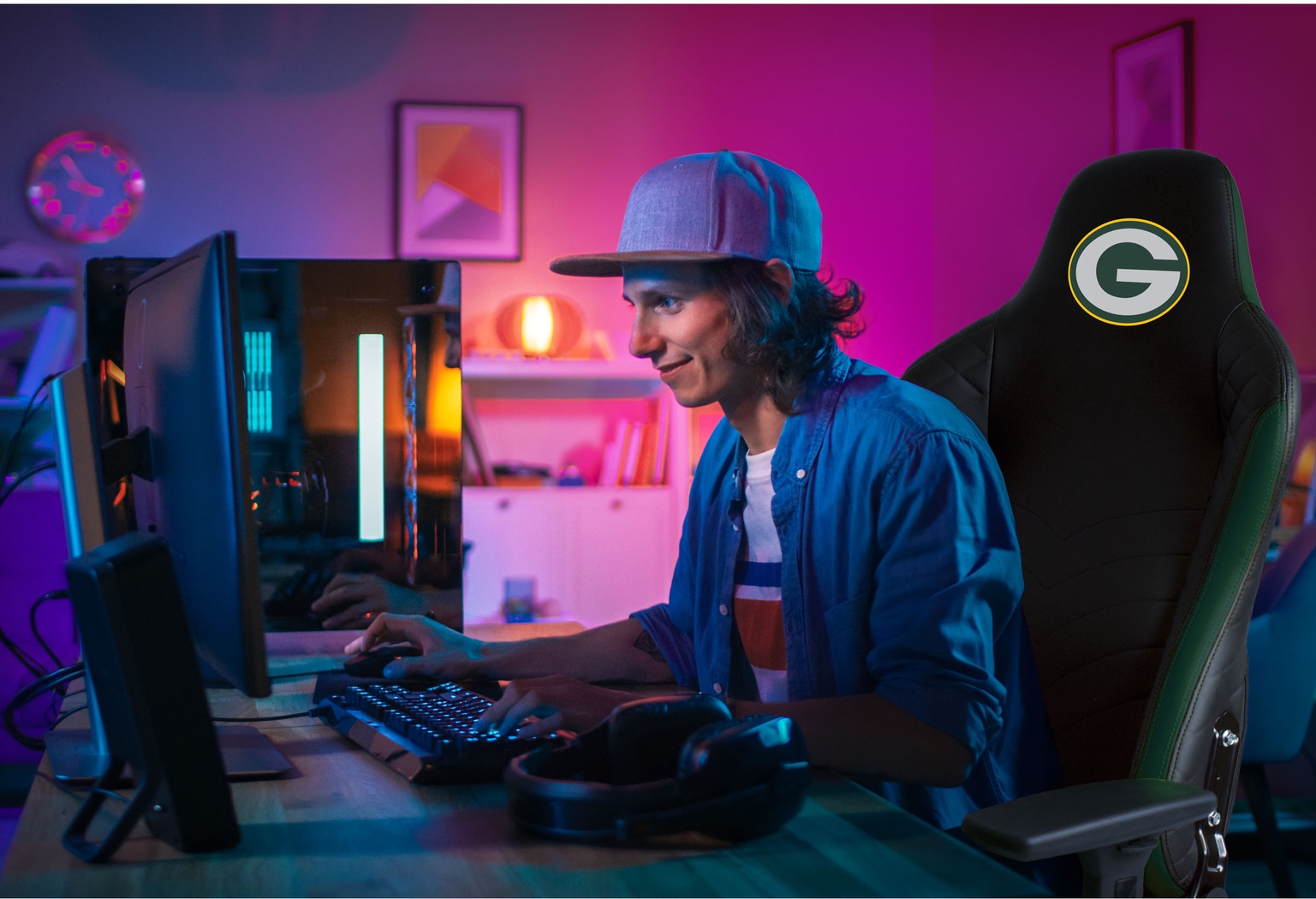 Roguelike NFL Green Bay Packers Green Gaming Chair - Thumbnail - Image 6