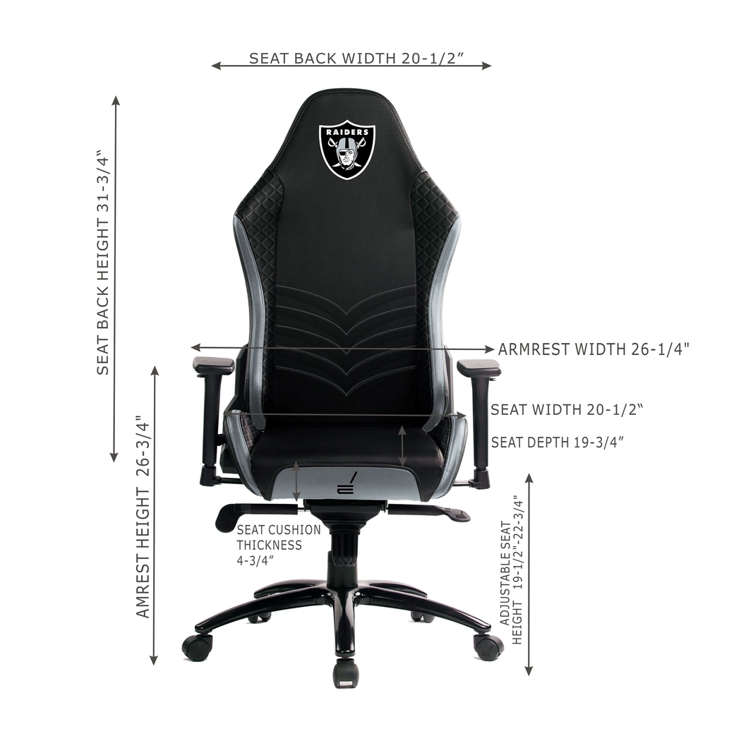 Roguelike NFL Oakland Raiders Gray Gaming Chair - Thumbnail - Image 4