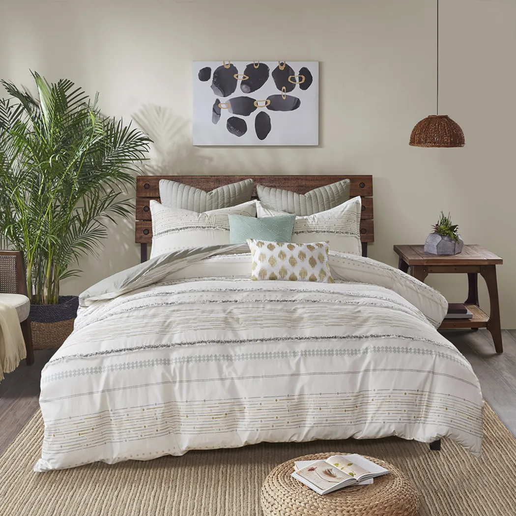 Rohret White Gray 3 Pc Full/Queen Comforter Set - Thumbnail - Image 3