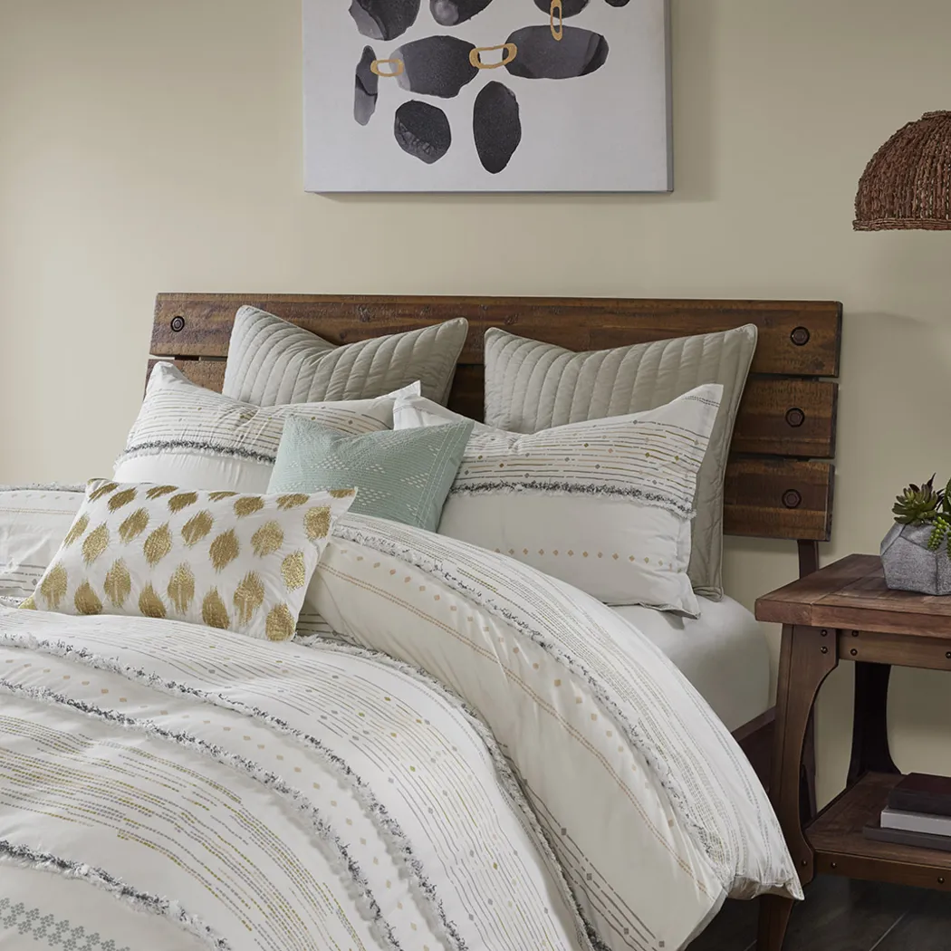 Rohret White Gray 3 Pc Full/Queen Comforter Set - Thumbnail - Image 5