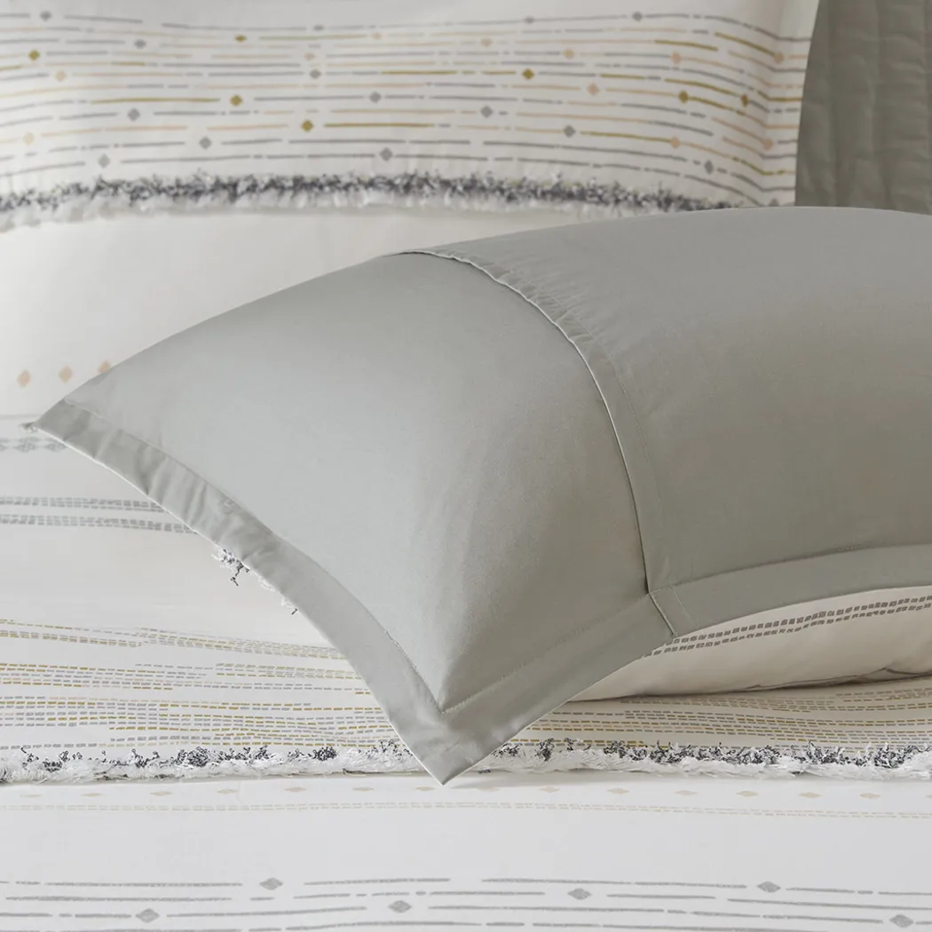 Rohret White Gray 3 Pc Full/Queen Comforter Set - Thumbnail - Image 6