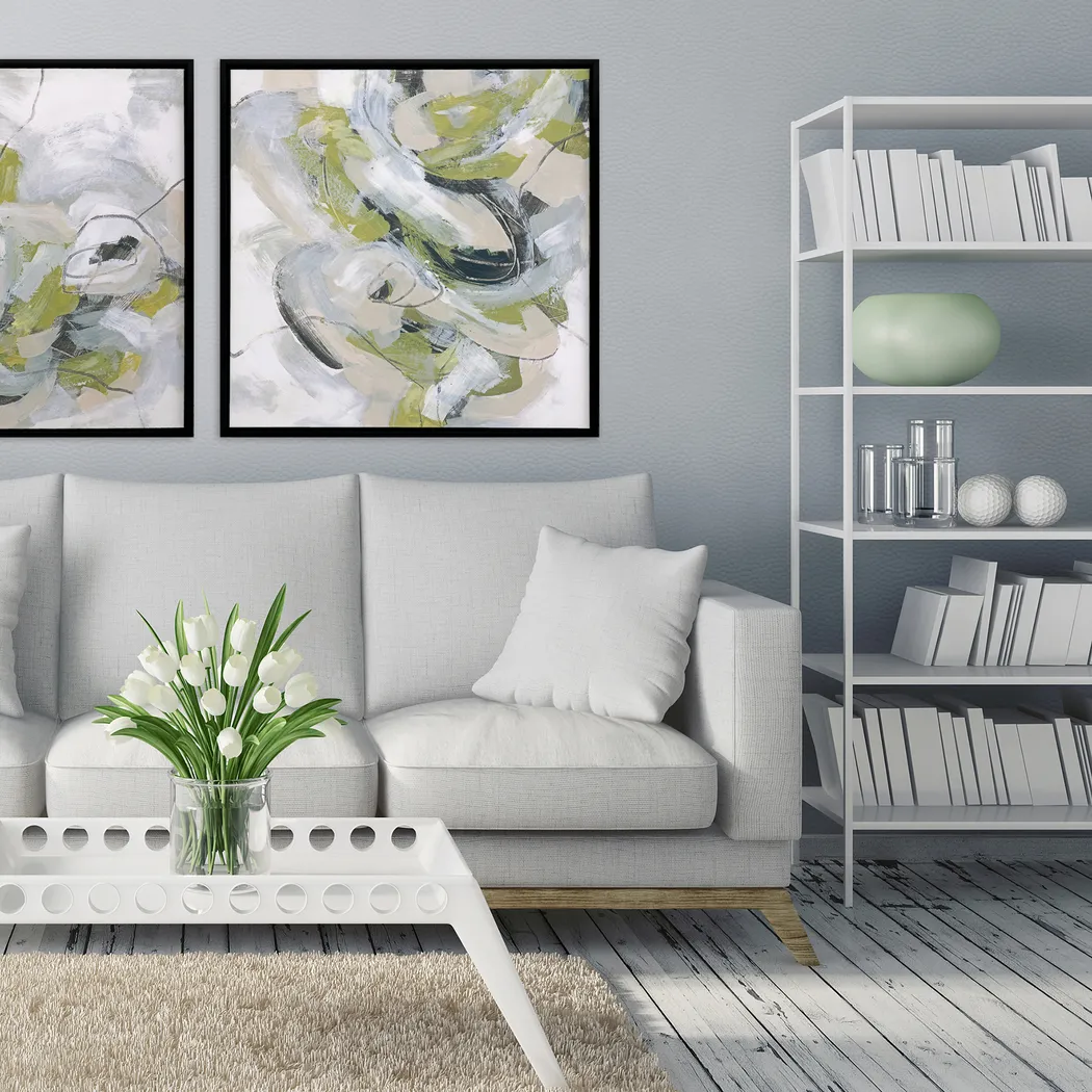 Rolling Flows II Gray Framed Artwork - Thumbnail - Image 2