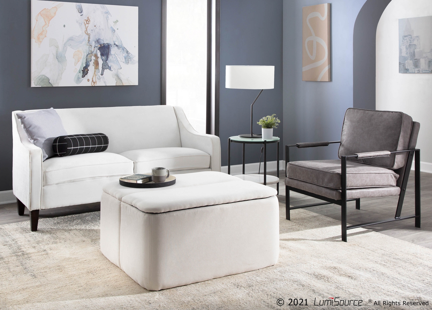 Rollingbrook Cream Ottoman - Thumbnail - Image 11