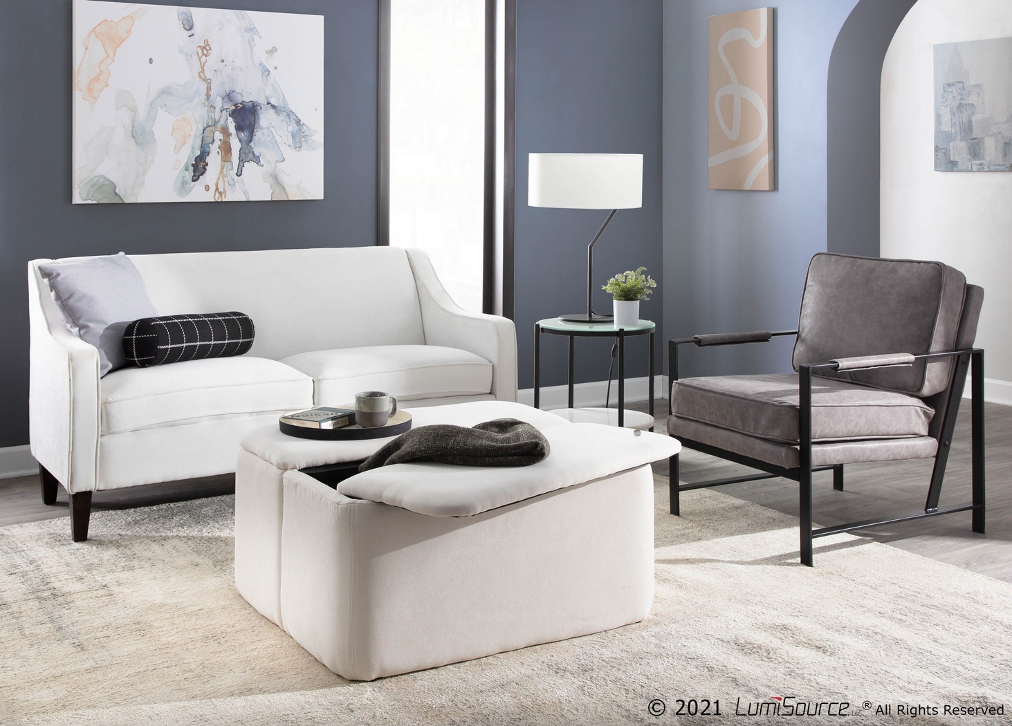 Rollingbrook Cream Ottoman - Thumbnail - Image 12