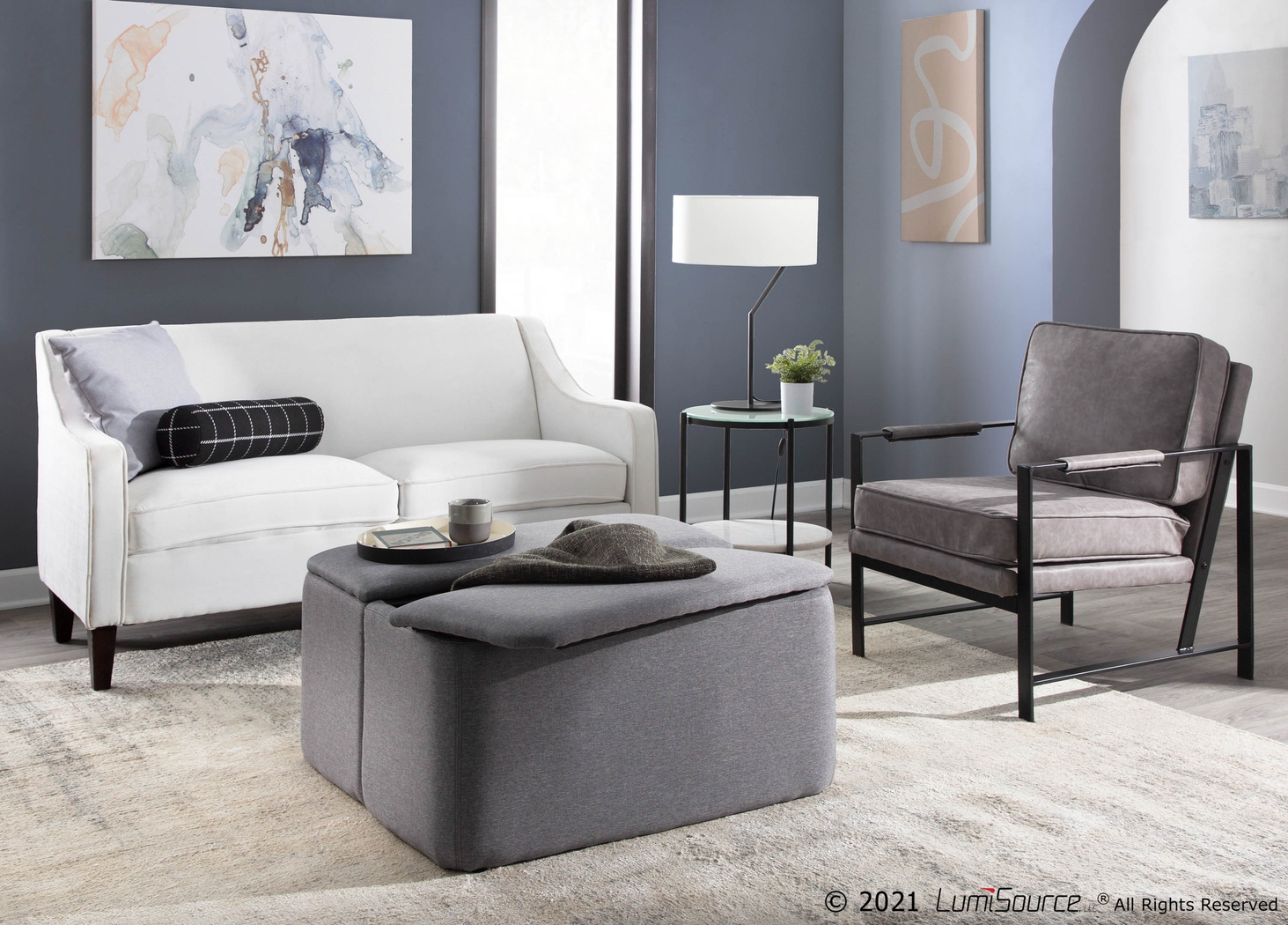 Rollingbrook Gray Ottoman - Thumbnail - Image 11