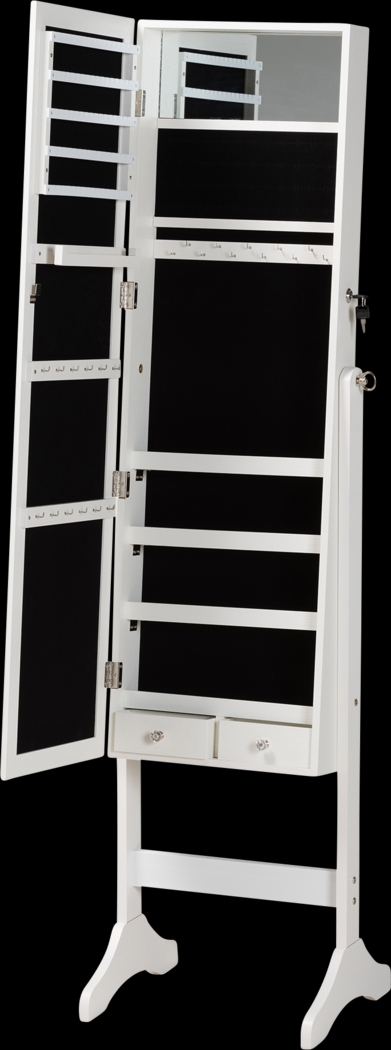 Romerly White Cheval Jewelry Armoire - Thumbnail - Image 2