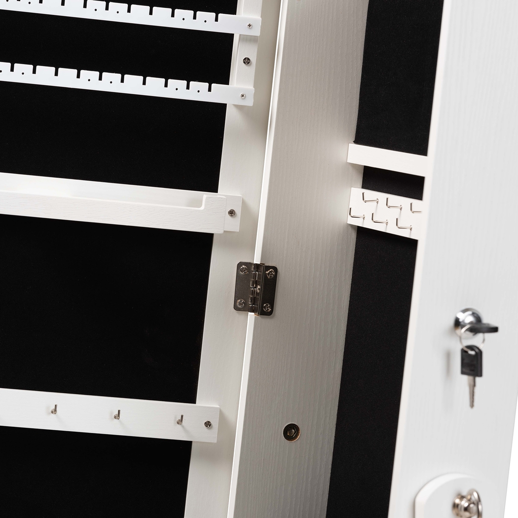 Romerly White Cheval Jewelry Armoire - Thumbnail - Image 5