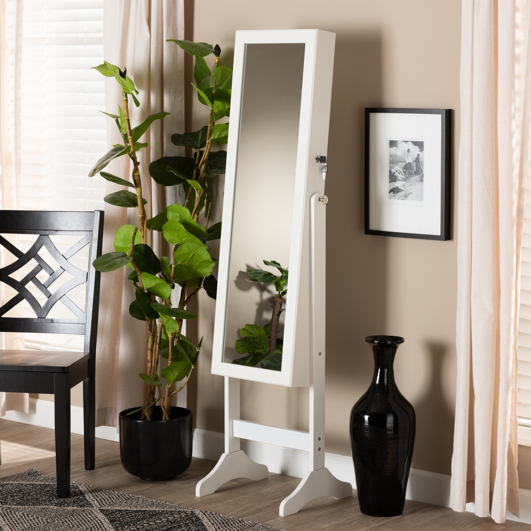 Romerly White Cheval Jewelry Armoire - Thumbnail - Image 6