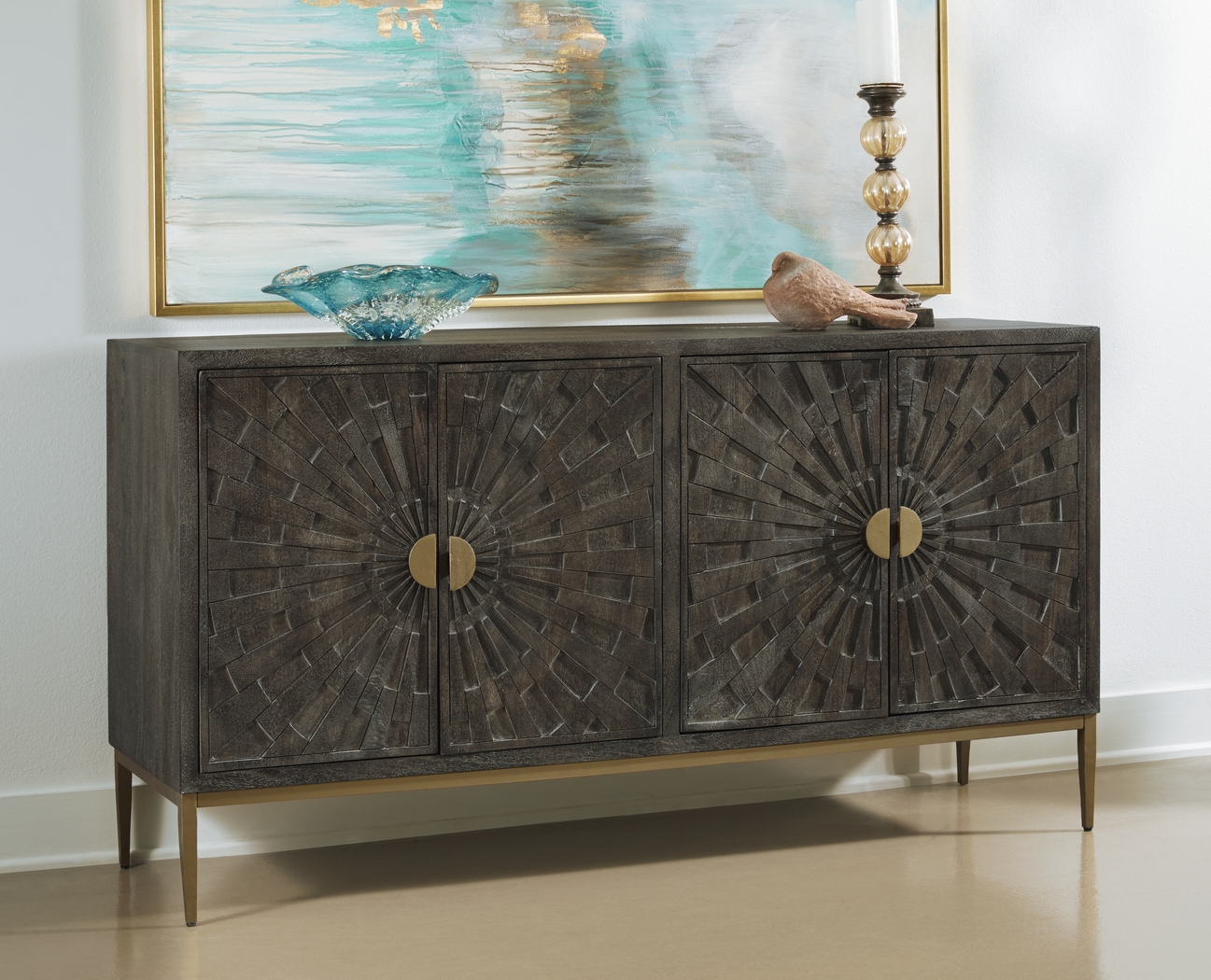 Ridan Gray Credenza - Thumbnail - Image 2