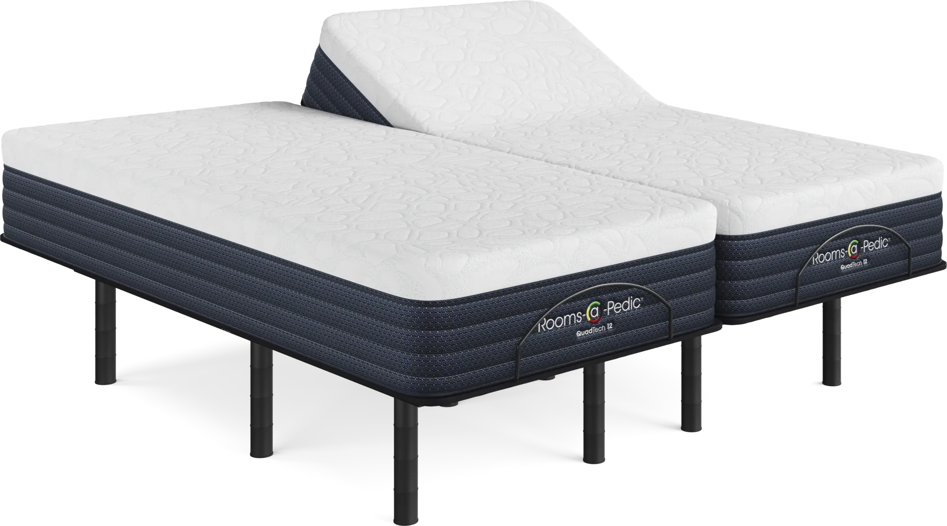 Rooms-a-Pedic QuadTech 12 Split King Mattress with Head Up Only Base - Thumbnail - Image 1