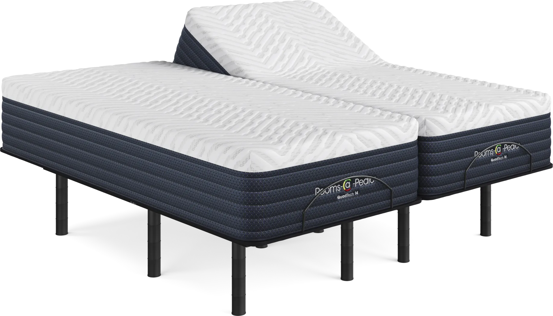 Rooms-a-Pedic QuadTech 14 Split King Mattress with Head Up Only Base - Thumbnail - Image 1