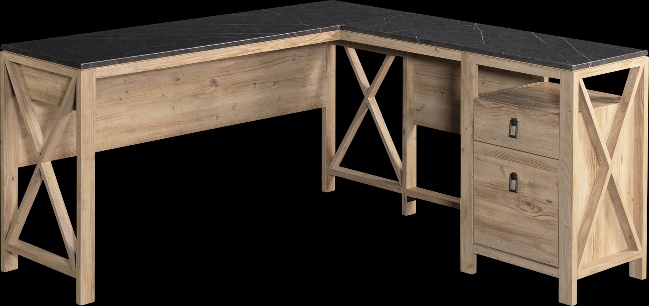 Rootstone Brown L-Desk - Thumbnail - Image 1