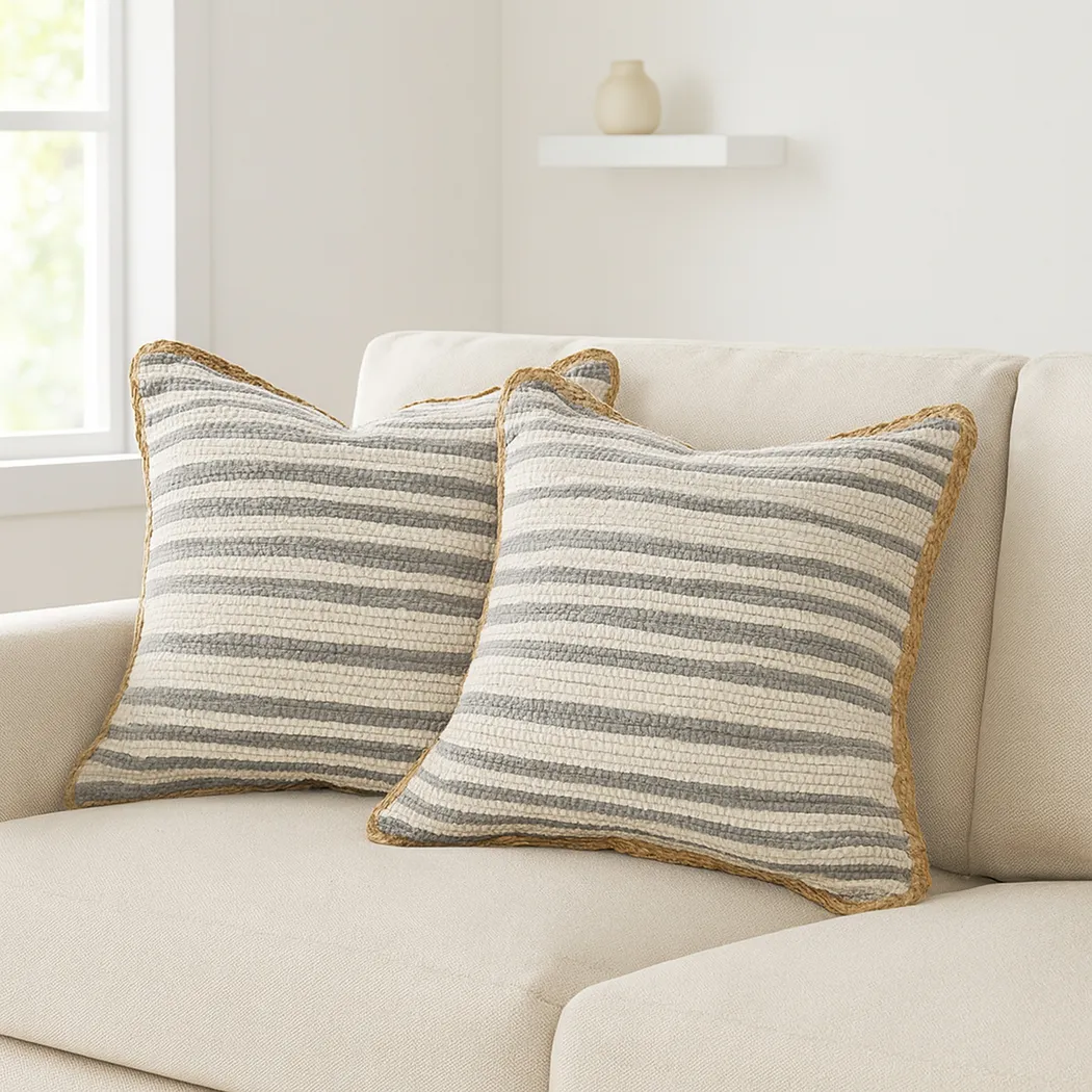 Roree Gray Pillow, Set of 2 - Thumbnail - Image 2