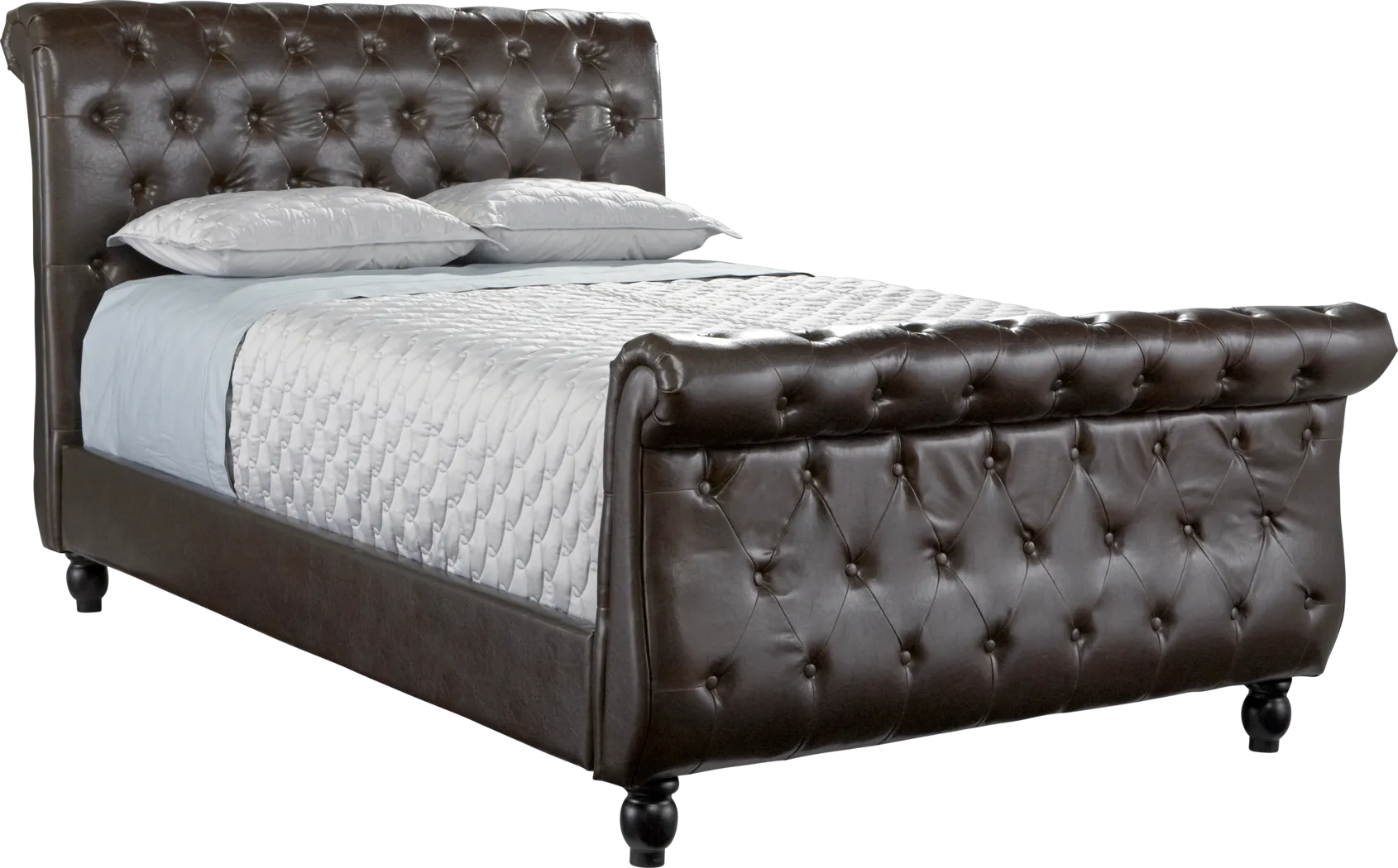 Rosabella Brown Sleigh 3 Pc King Bed - Thumbnail - Image 1