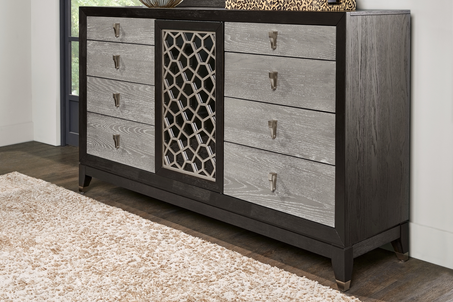 Rosalie Gray and Black 7 Pc King Storage Bedroom - Thumbnail - Image 12