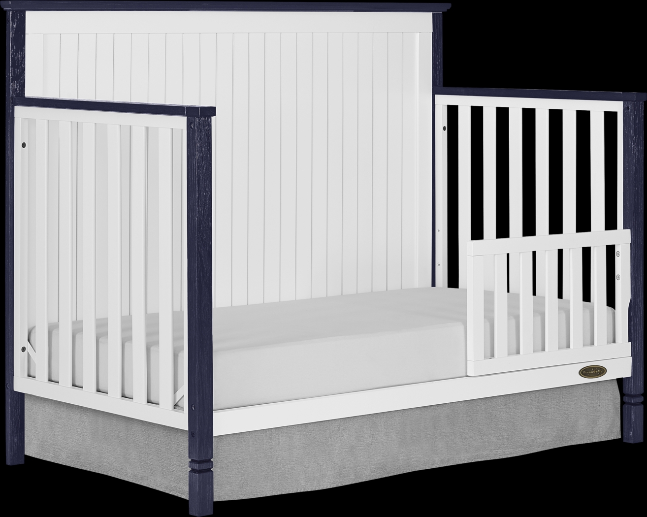 Rosamund White-Navy Convertible Crib - Thumbnail - Image 4