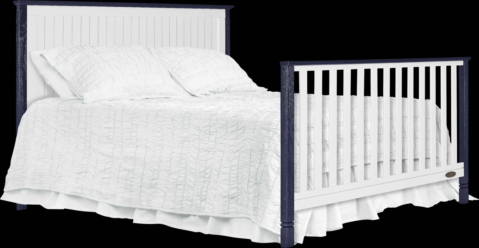 Rosamund White-Navy Convertible Crib - Thumbnail - Image 6