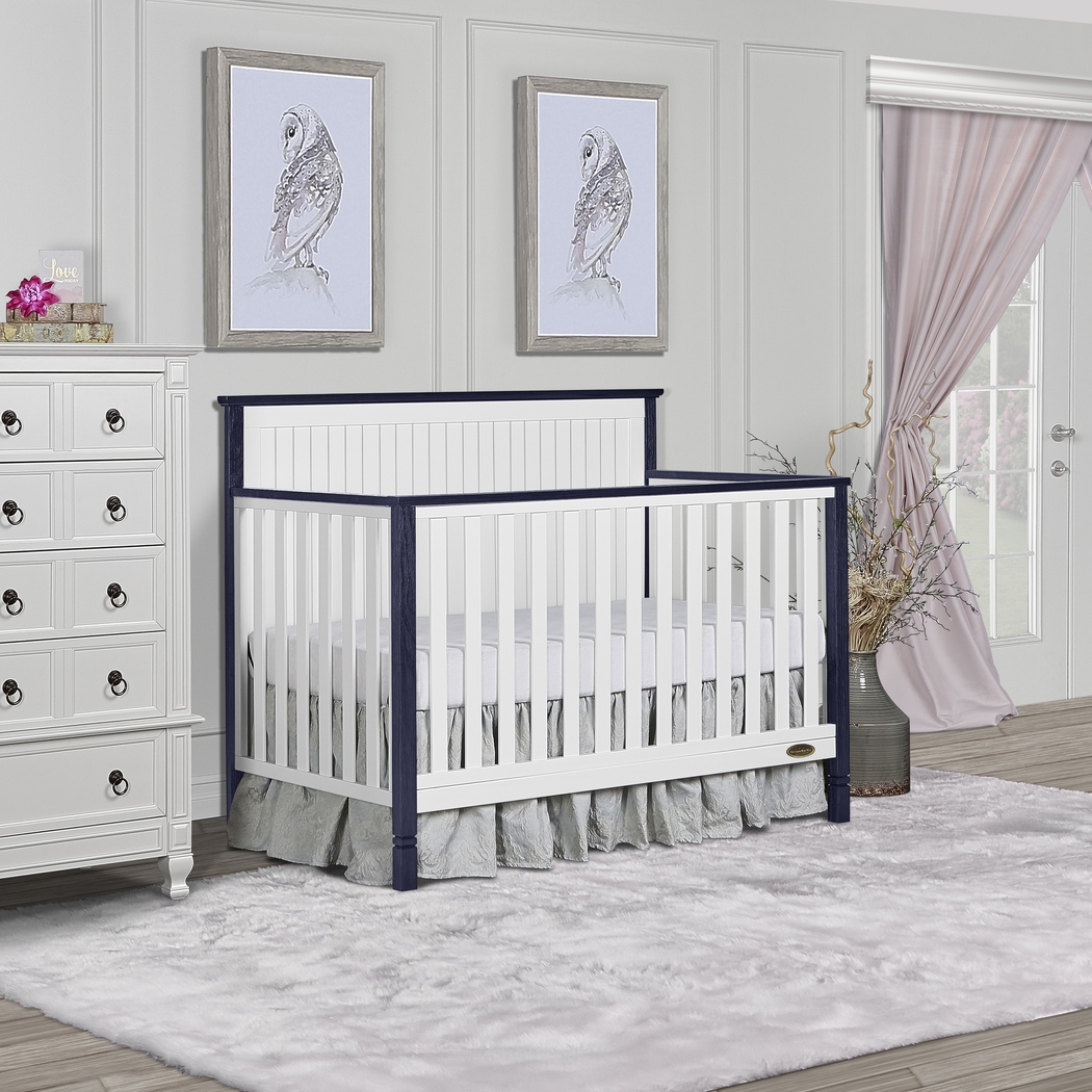 Rosamund White-Navy Convertible Crib - Thumbnail - Image 8