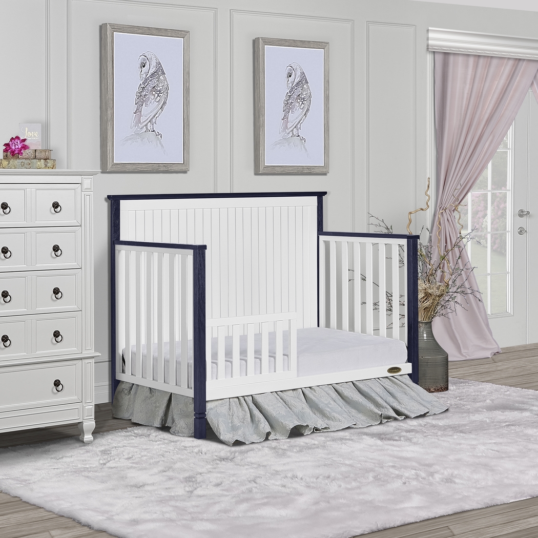 Rosamund White-Navy Convertible Crib - Thumbnail - Image 9