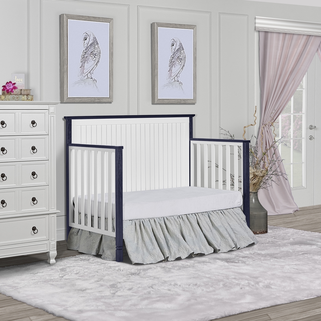 Rosamund White-Navy Convertible Crib - Thumbnail - Image 10